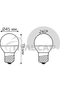 Лампа светодиодная Gauss LED Globe 7Вт E27 4100К step dimmable (диммир.)