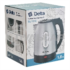Чайник электрический DELTA DL-1114 нерж. с красным