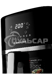 Аэрогриль BRAYER BR2033 черный, 1350 Вт, 6 л, упр. - сенсор, программ - 8