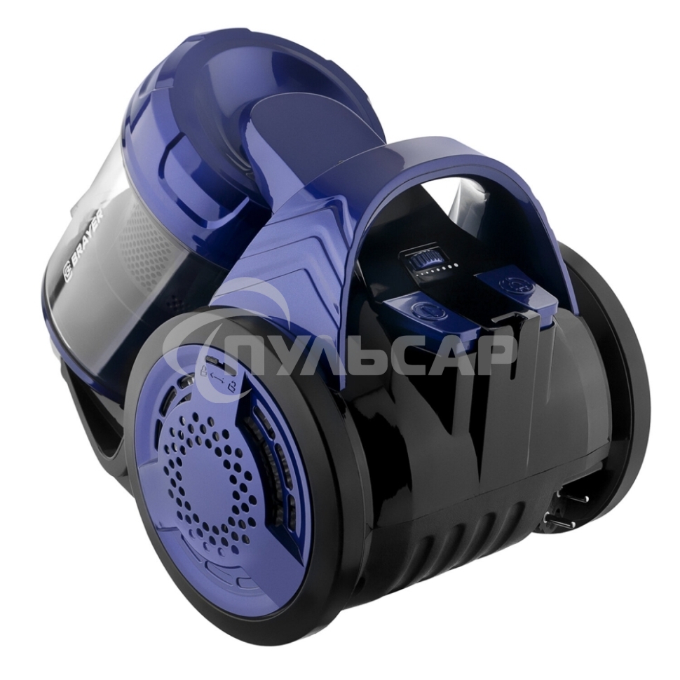 Пылесос BRAYER BR4203 черный/синий, 380/2000 Вт, уборка сухая, пылесборник контейнер 3.5 л