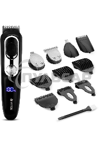 Триммер Vitek VT-2549 BK Питание сеть/аккумулятор. Встроенная аккумуляторная батарея Li-ion 700 mAh 3,7V. Время зарядки 90мин. Время автономной работы 45мин. Влажная очистка. Детальный триммер. Индикатор зарядки. ЖК дисплей с индикацией процента зарядки б