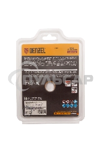 Диск алмазный отрезной Denzel ф125 х 22,2 мм, турбо, сухое резание