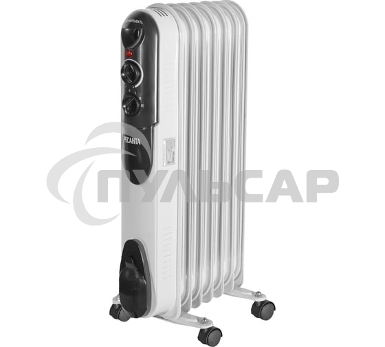 Обогреватель масляный Ресанта ОМПТ-7Н (7 секций) белый, 1500 Вт, 15 м2, термостат 67/3/3