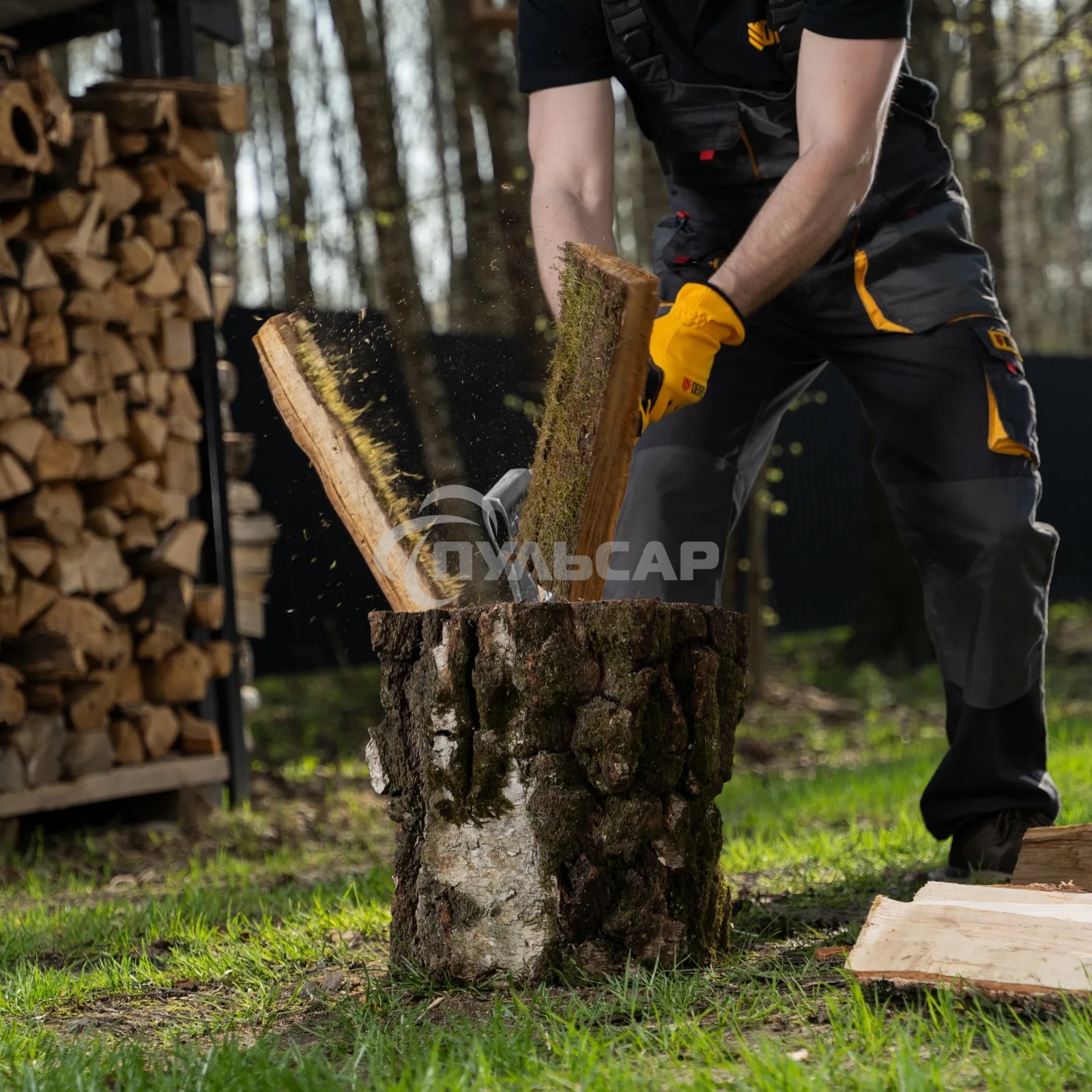 Топор кованый Denzel 1130 г, американский тип, буковая рукоятка, 430 мм, EFP