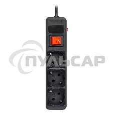 Сетевой фильтр 16А, 3500 Вт, 3 гнезда, без з/ш, с з/к, ПВС 3x1.0, 5 м, черный (SBSP-3-50-K)