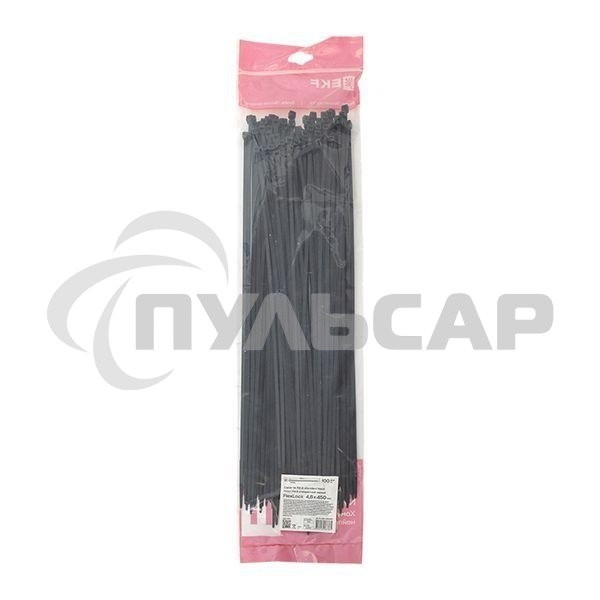 Хомут EKF PROxima P6.6 стандартный (ч), 4.8x450 (100шт) FlexLock