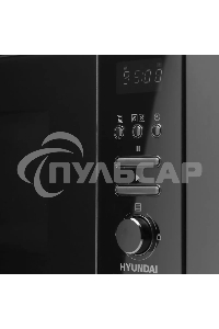 Микроволновая печь встраиваемая Hyundai HBW 2040 BG черный, 20 л, 800 Вт, переключатели - кнопки/поворотный механизм