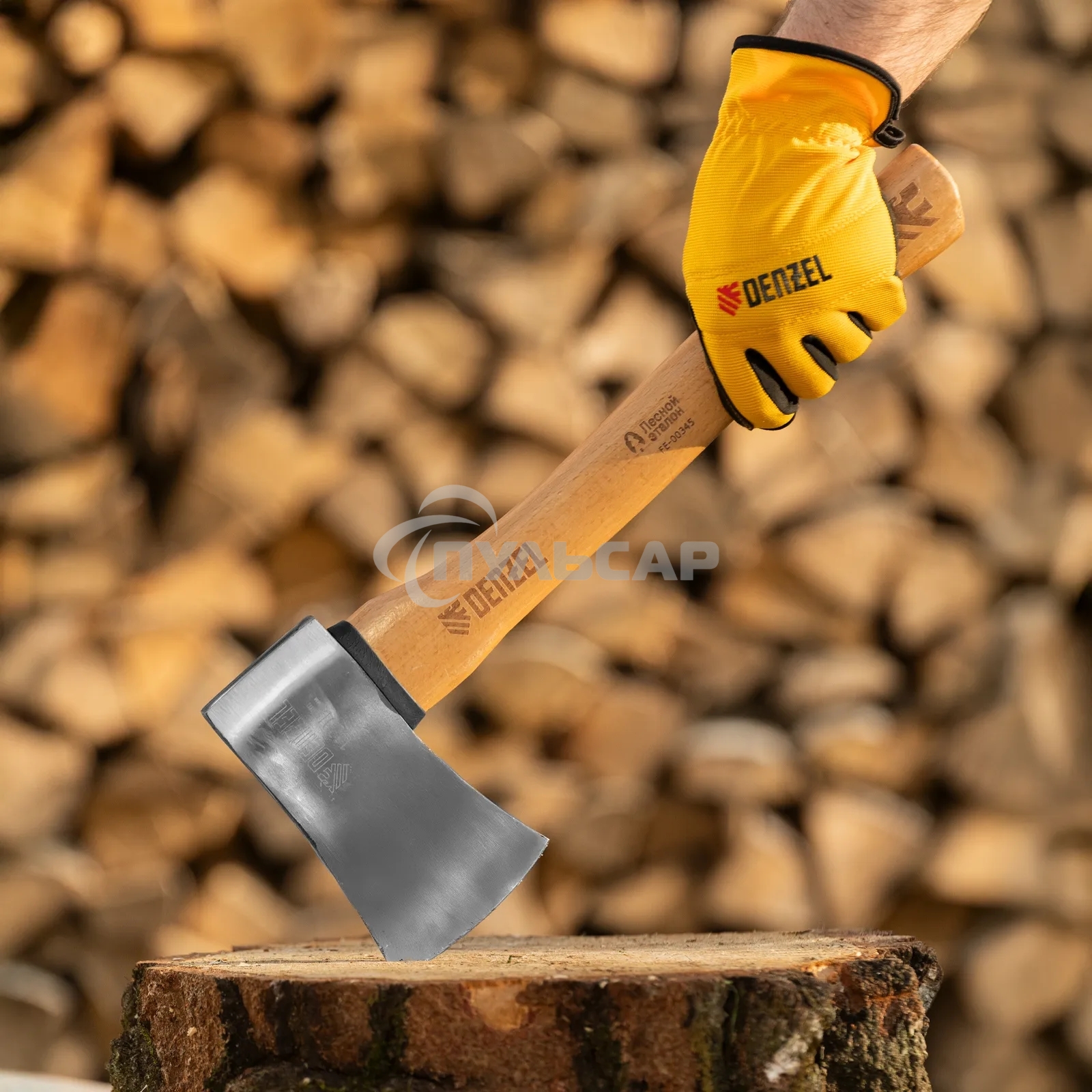 Топор кованый Denzel 1130 г, американский тип, буковая рукоятка, 430 мм, EFP