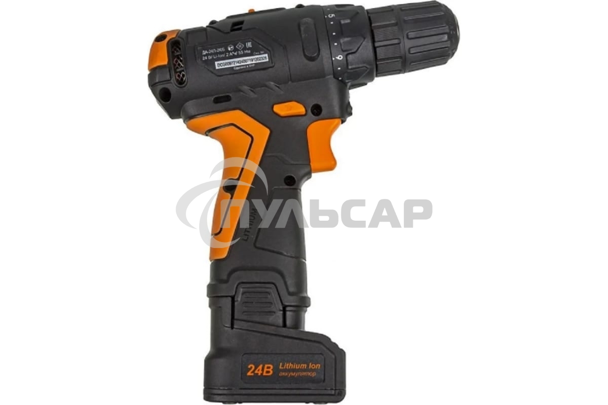 Дрель-шуруповерт Вихрь ДА-24Л-2К/Б 72/14/24, Аккумуляторная, 24В, 2 АКБ, Кейс