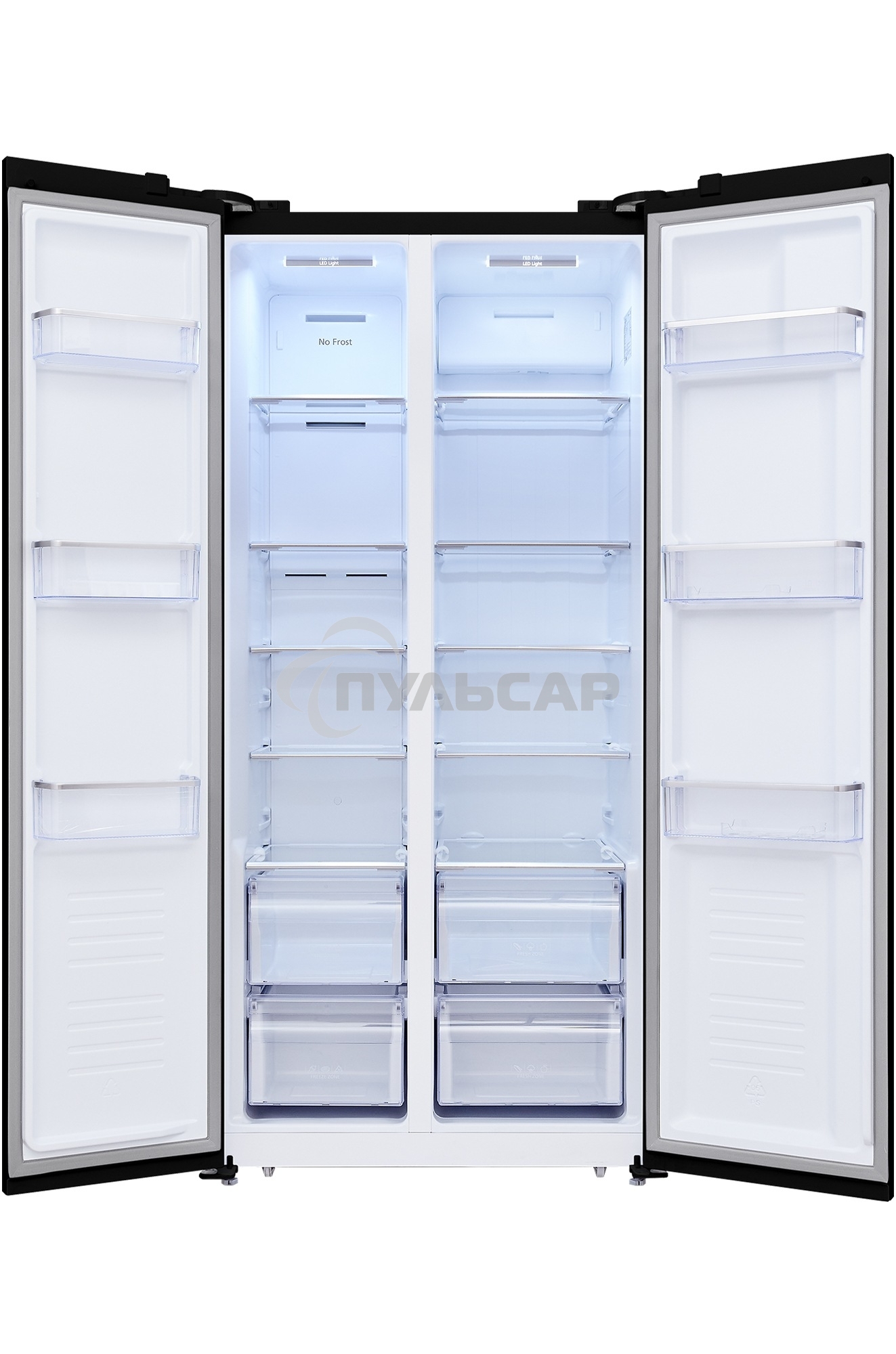 Холодильник HIBERG RFS-480DX NFB инвертер графитовый черный двухкамерный 271/165л морозилка сбоку Side-by-Side