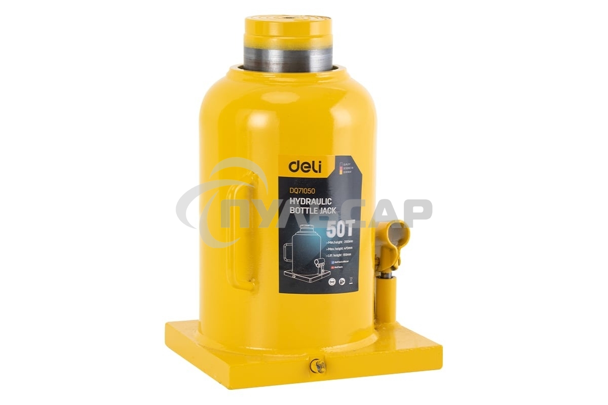 Домкрат бутылочный гидравлический Deli DQ71050 макс.грузоподъемность 50 т