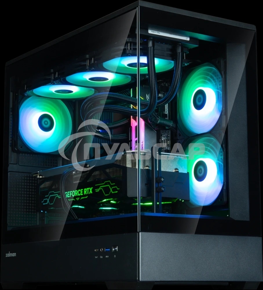 Компьютерный корпус ZALMAN P30 V2, MATX, черный, WINDOW, 2x3.5