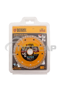 Диск алмазный отрезной Denzel ф125 х 22,2 мм, турбо, сухое резание