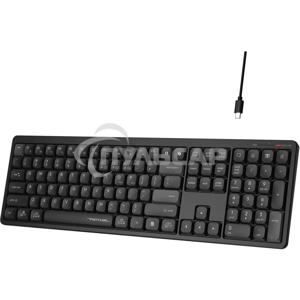 Клавиатура беспроводная A4Tech Fstyler FBX55C черный USB BT/Radio slim Multimedia (FBX55C)