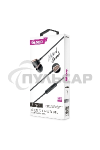 Наушники-гарнитура OLMIO Flame 3.5мм, черные, пластик, с микрофоном и кнопкой ответа