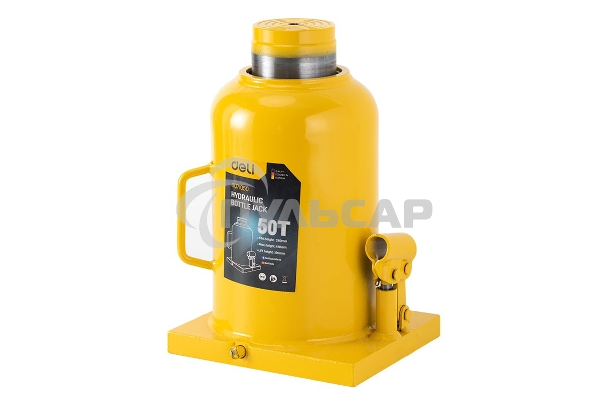 Домкрат бутылочный гидравлический Deli DQ71050 макс.грузоподъемность 50 т