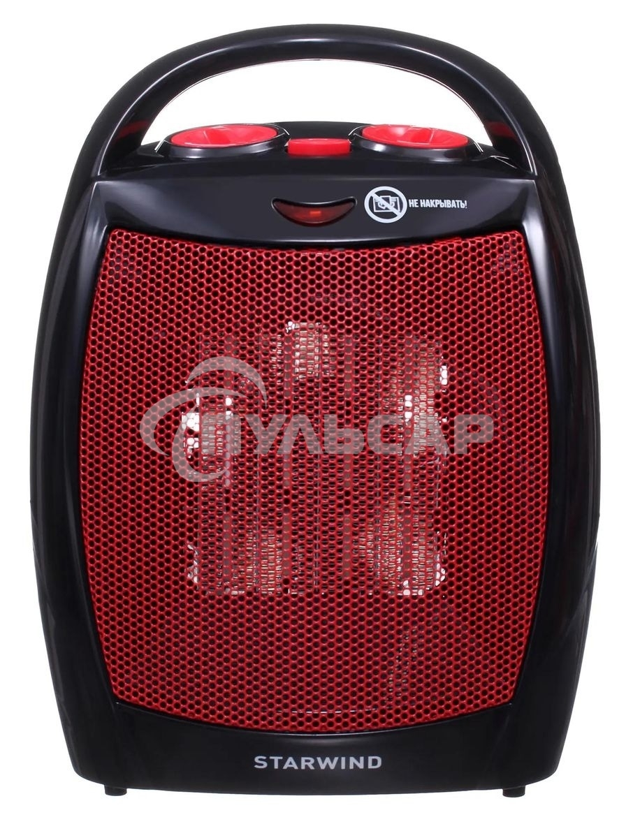 Тепловентилятор Starwind SHV2001, черный/красный, 1600 Вт, 15 м2, термостат
