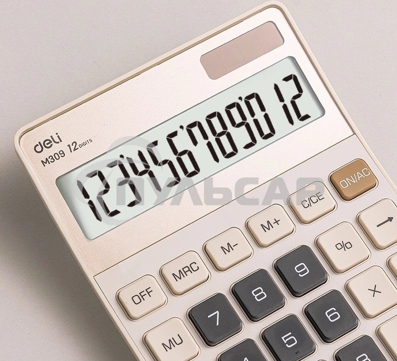 Калькулятор настольный Deli EM309 золотистый 12-разр.