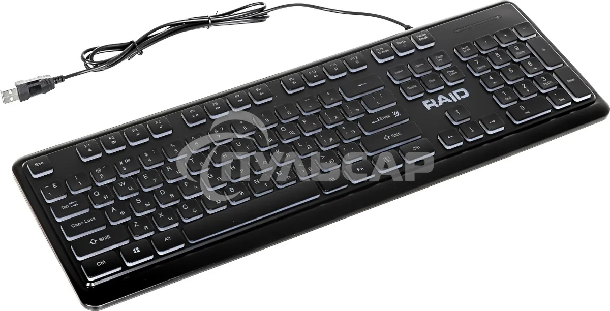 Клавиатура проводная Defender Raid GK-778DL, USB, черный