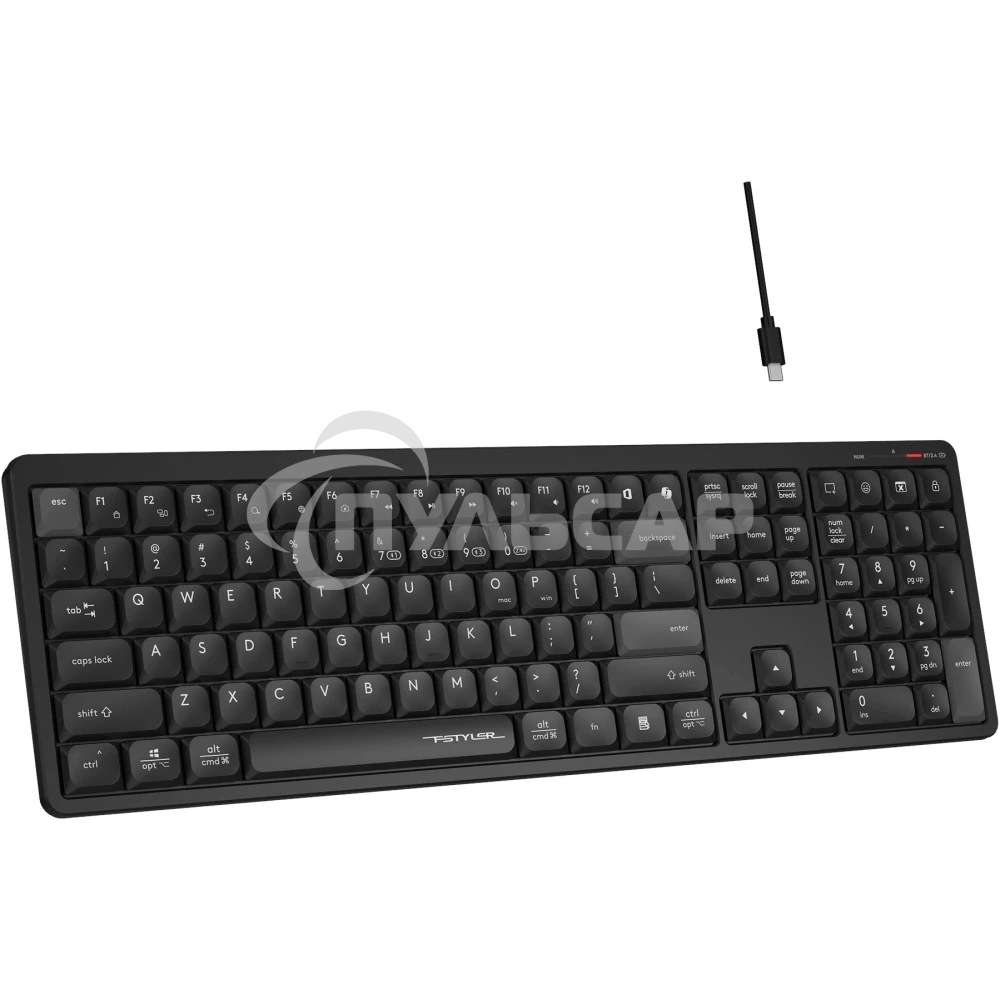 Клавиатура беспроводная A4Tech Fstyler FBX55C черный USB BT/Radio slim Multimedia (FBX55C)