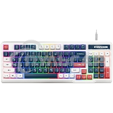 Клавиатура проводная игровая Defender Stormrider GK-425 RU,бел/син,94кн+FN,радуж,1.75м