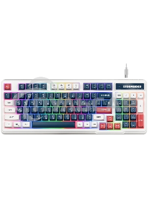 Клавиатура проводная игровая Defender Stormrider GK-425 RU,бел/син,94кн+FN,радуж,1.75м
