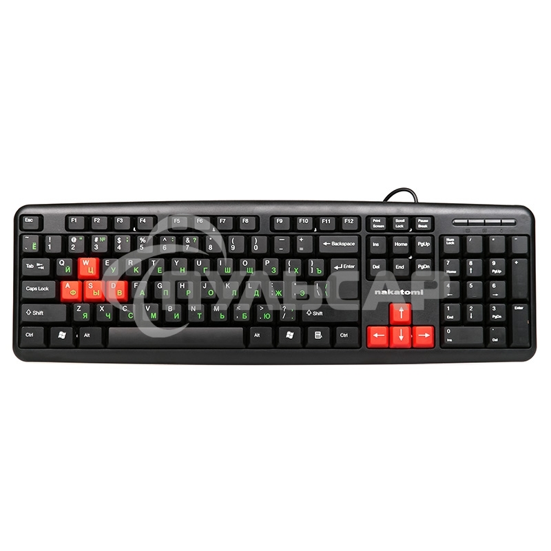 Клавиатура проводная NAKATOMI KN-02U USB черный-красный