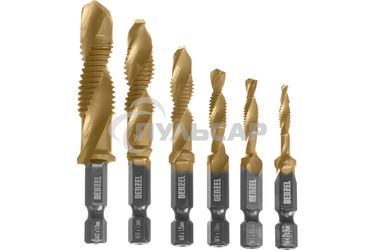 Набор сверл-метчиков Denzel М4-М12, Р6М5
