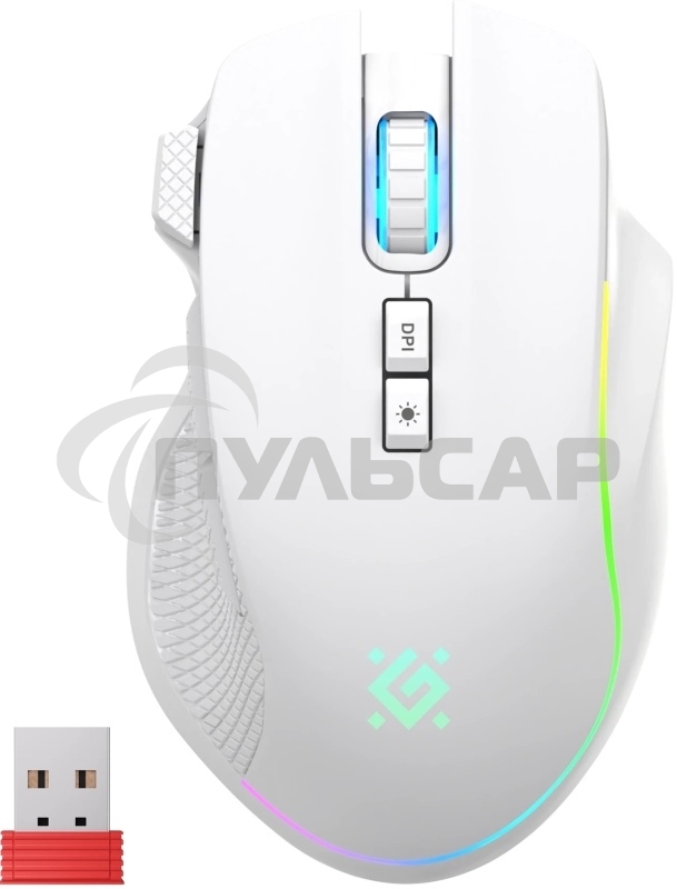 Мышь беспроводная/проводная Defender Iммortal GM-421 белый, 10000 dpi, радиоканал, Bluetooth, USB, кнопки - 9