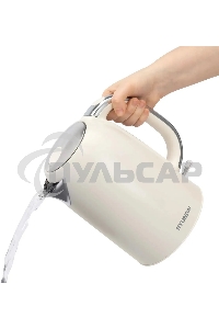 Чайник электрический Hyundai HYK-S9900 1.7л. 2200Вт молочный/серебристый корпус: металл