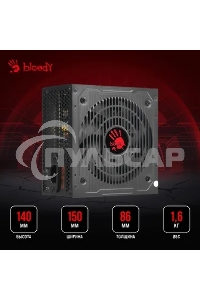 Блок питания Bloody BD-PS600W, 600Вт, 80 PLUS белый, 120мм, черный