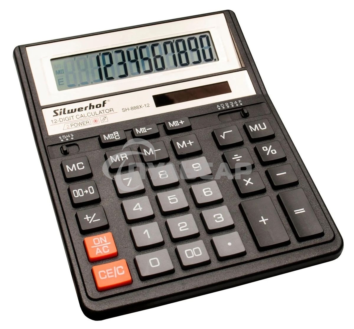 Калькулятор настольный Silwerhof SH-888X-12 черный 12-разр.