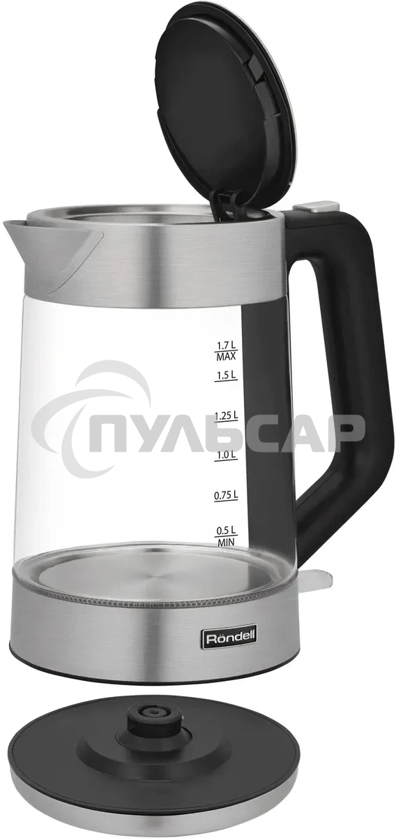 Чайник электрический Rondell RDE-1008 1.7л. 2200Вт прозрачный корпус: стекло
