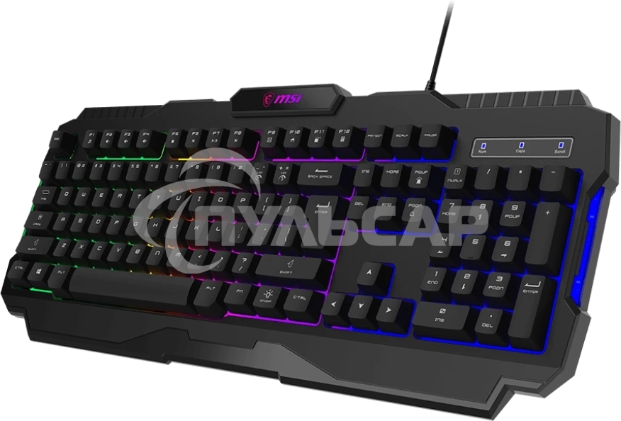 Клавиатура проводная MSI FORGE GK100, Wired, RGb lighting, Anti-ghosting Capability, Black