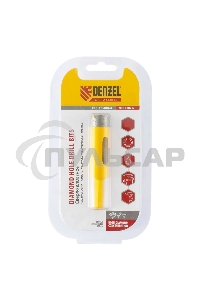 Сверло алмазное по керамограниту Denzel 20 мм, мокрое резание, 6-гранный хвостовик