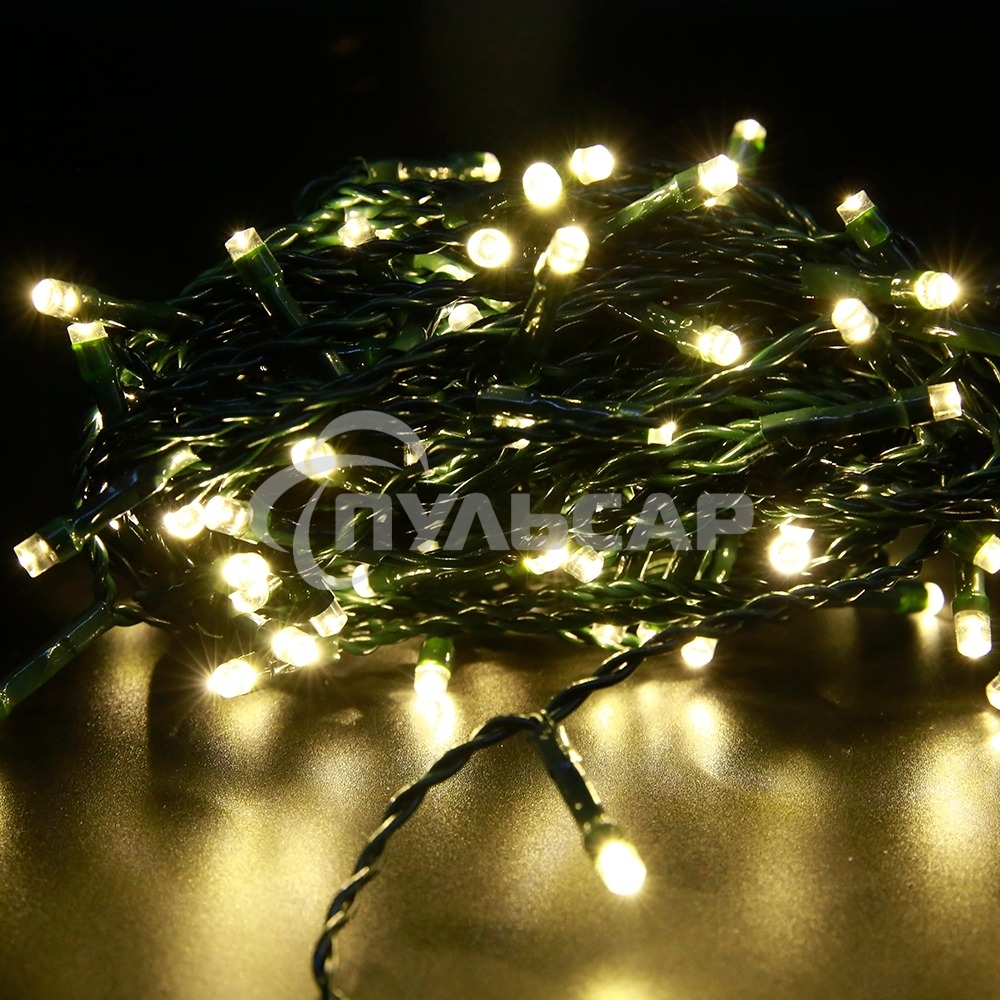 Гирлянда светод. рисовая Funray RL-110WW, 10м, 100LED, тепл.белый, темно-зел. шнур 0,7м, контроллер,