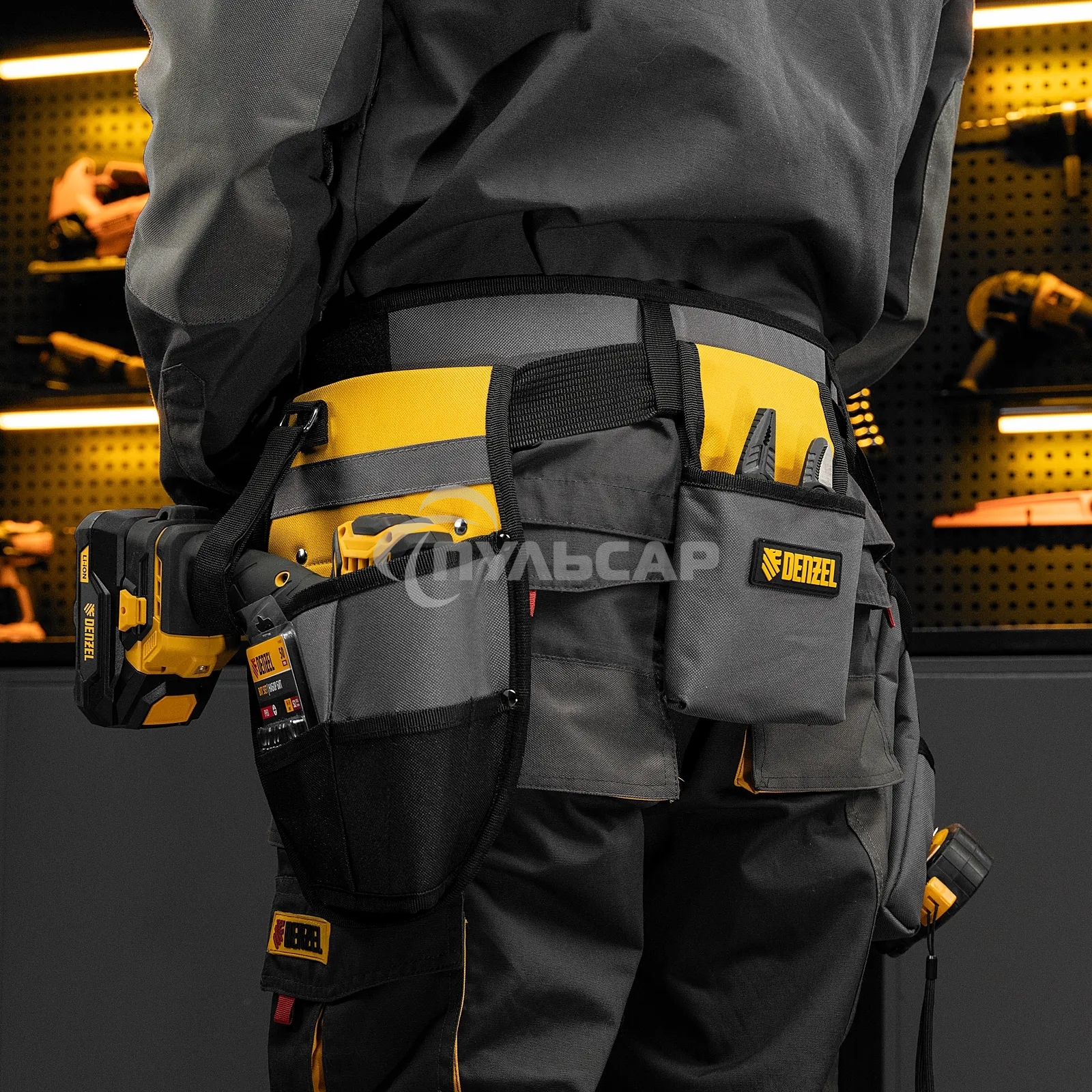 Пояс монтажника Denzel сумки поясные, кобура для шуруповерта