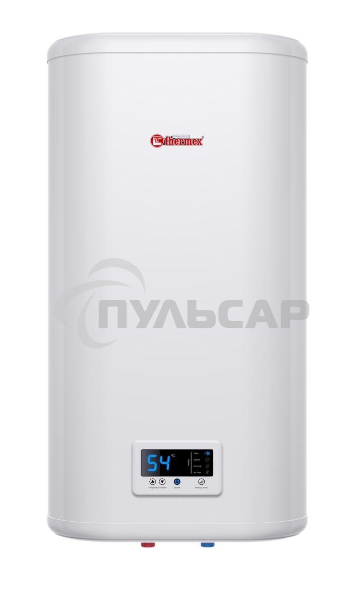 Водонагреватель Thermex Flat Plus IF 50V (PRO) накопительный электрический 50 л потребляемая мощность 2 кВт (220 В) электронное управление магниевый анод (2 шт.) вертикальный монтаж на стену с нижней подводкой (½') максимальная температура нагрева воды до