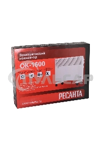 Конвектор Ресанта ОК-1600 белый, 1600 Вт, 20 м2, термостат