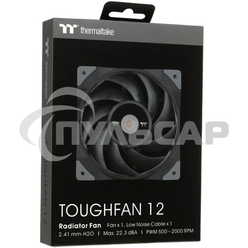 Вентилятор для корпуса Thermaltake TOUGHFAN 12 черный, 120 мм, 2000 об/мин, 22.3 дБ, 4 pin