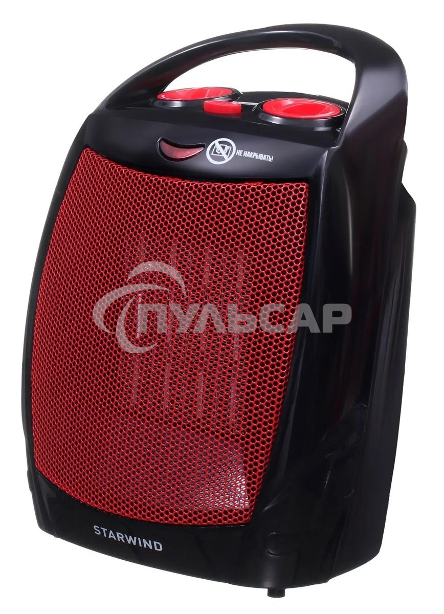 Тепловентилятор Starwind SHV2001, черный/красный, 1600 Вт, 15 м2, термостат