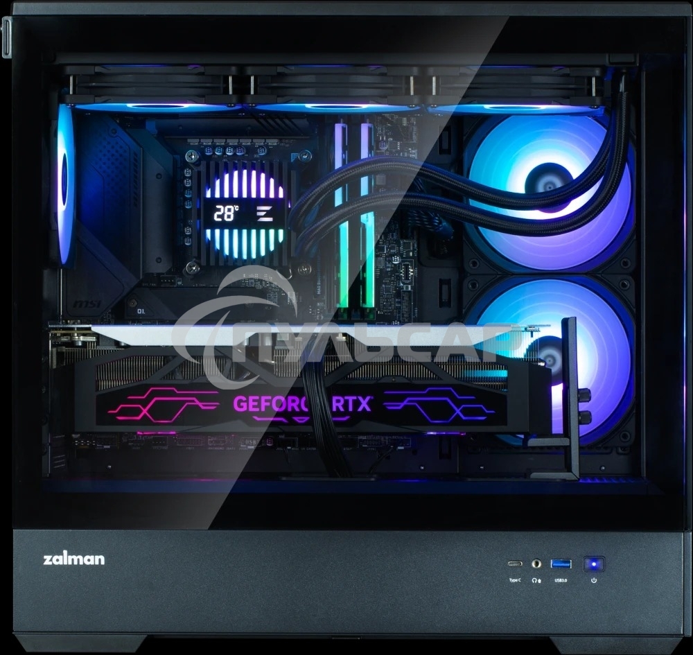 Компьютерный корпус ZALMAN P30 V2, MATX, черный, WINDOW, 2x3.5