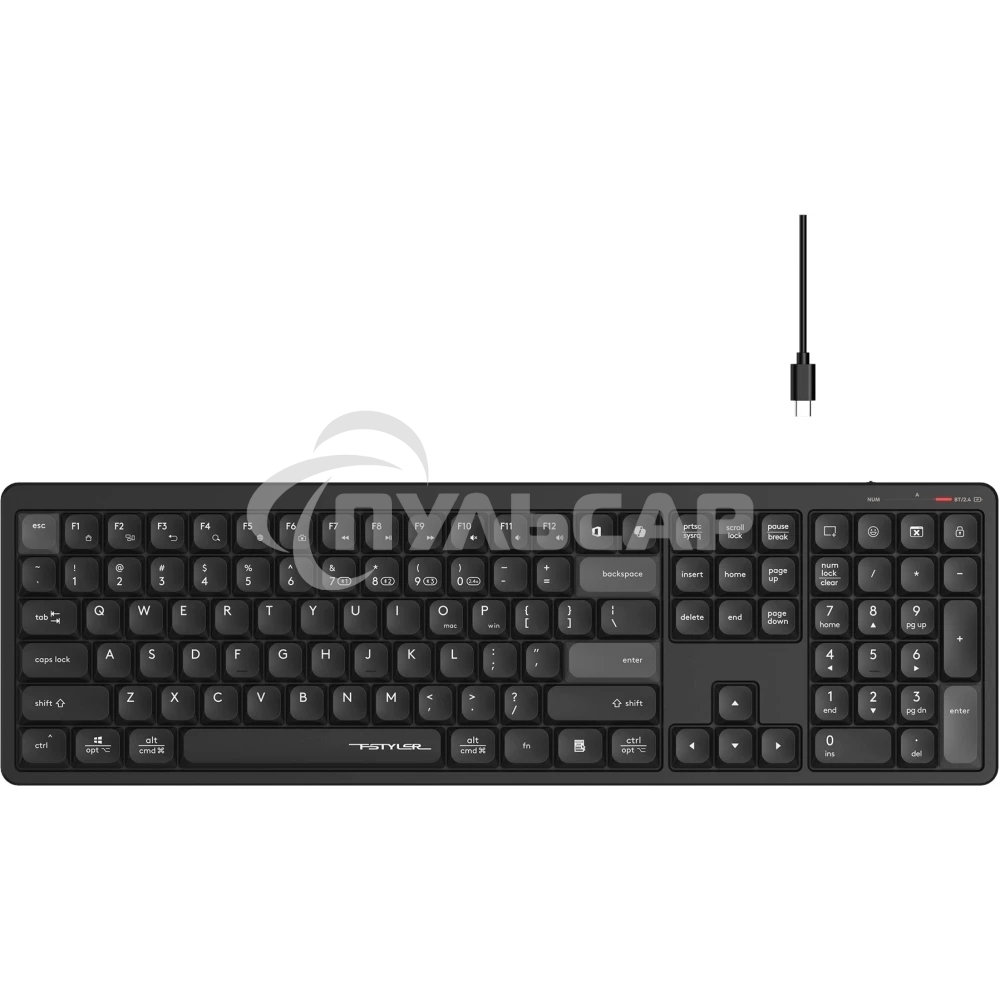 Клавиатура беспроводная A4Tech Fstyler FBX55C черный USB BT/Radio slim Multimedia (FBX55C)