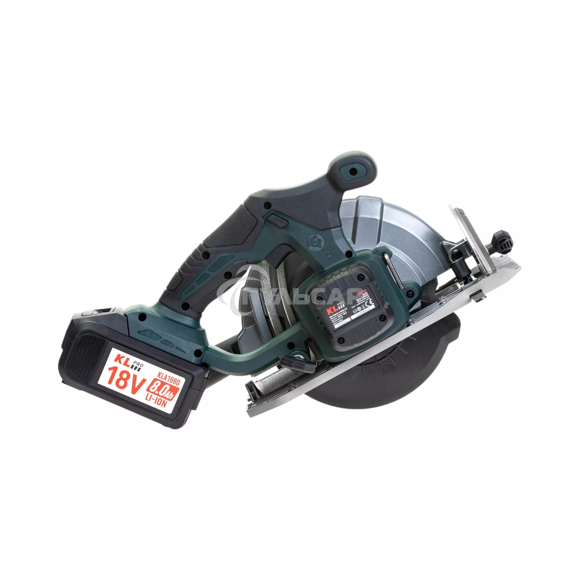 Профессиональная пила циркулярная бесщеточная KLPRO KLDAT18B-80 (18 В / 8,0 А·ч, 3650 об/мин, 165мм)