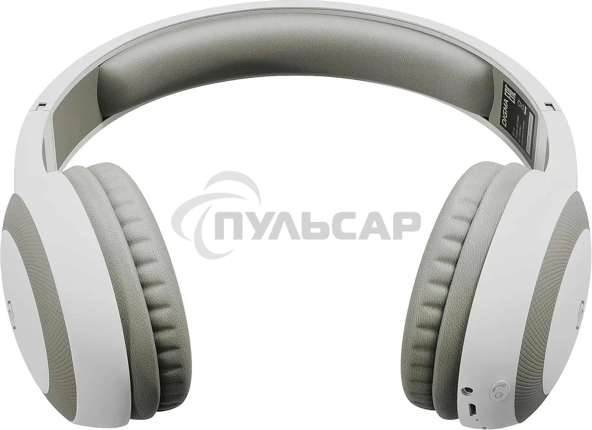 Гарнитура накладные Digma BT-15 белый/серый беспроводные bluetooth оголовье