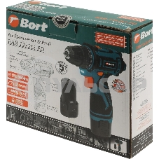 Дрель-шуруповерт Bort BAB-12x2Li-FD, Аккумуляторная, 12В, 2 АКБ