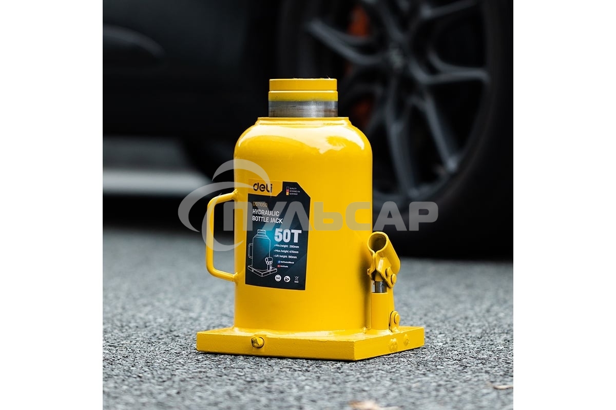 Домкрат бутылочный гидравлический Deli DQ71050 макс.грузоподъемность 50 т