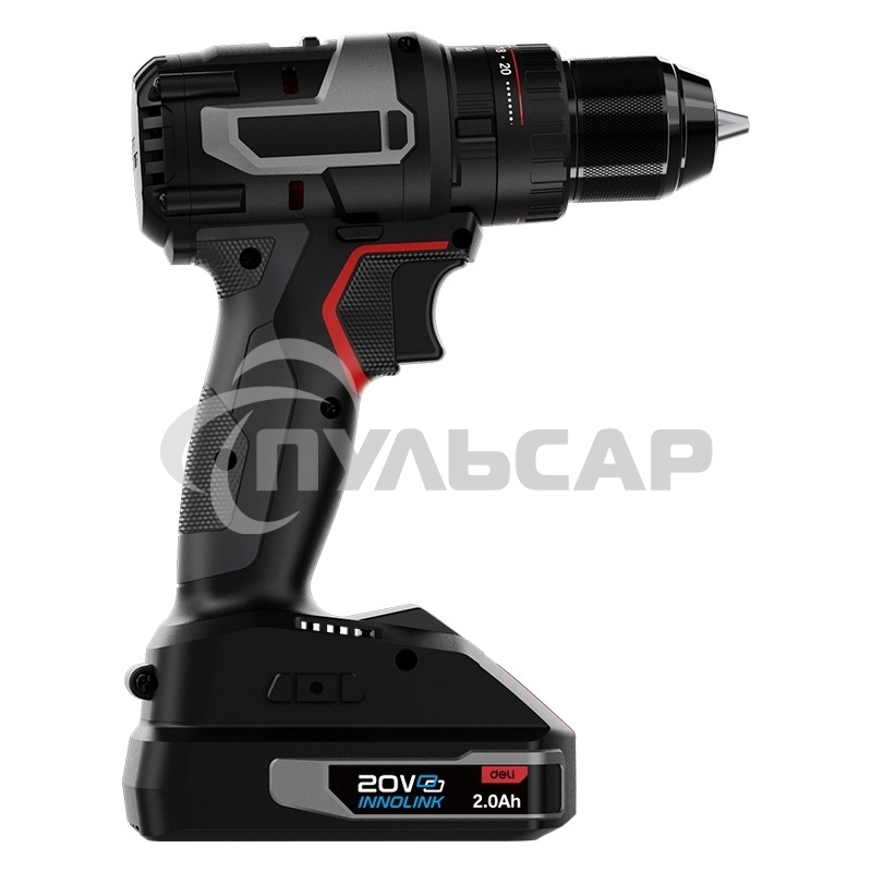 Дрель-шуруповерт Deli DE-DZ20-1D2, Аккумуляторная, 20В, 2 АКБ, Сумка