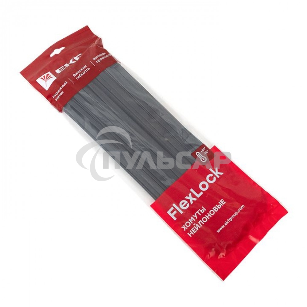 Хомут P6.6 7.6х350 FlexLock стандартный черный (уп.100шт) PROxima EKF plc-fl-ctsb-7.6x350