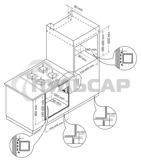 Духовой шкаф HIBERG VM 6193 W белый
